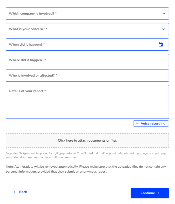 Receive anonymous and personalized reports